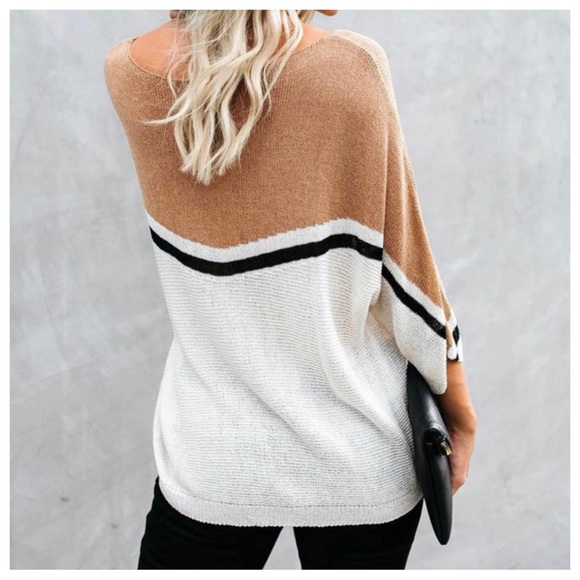 NWT Boho chic Color Block knit sweater - Picture 4 of 5